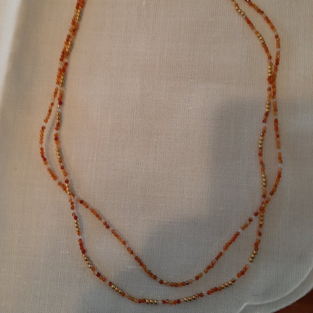Double Strand Carnelian Necklace